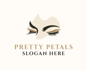 Gold Eyelashes Beauty logo design