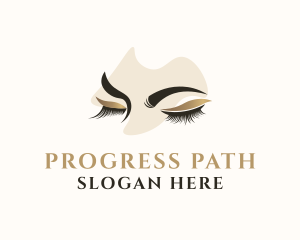 Gold Eyelashes Beauty logo design