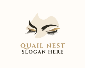 Gold Eyelashes Beauty logo design