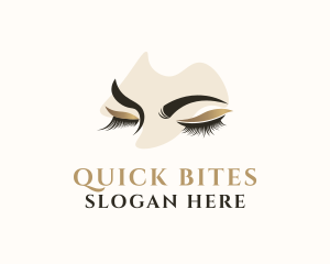 Gold Eyelashes Beauty logo design