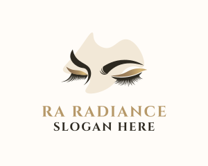 Gold Eyelashes Beauty logo design