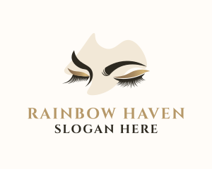 Gold Eyelashes Beauty logo design