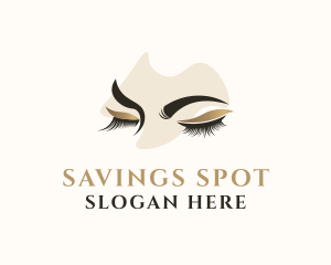 Gold Eyelashes Beauty logo design