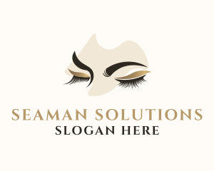 Gold Eyelashes Beauty logo design