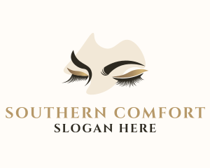 Gold Eyelashes Beauty logo design