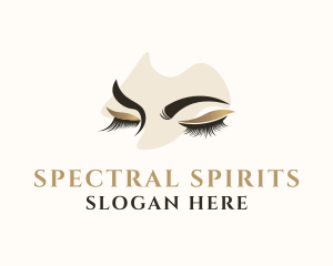 Gold Eyelashes Beauty logo design