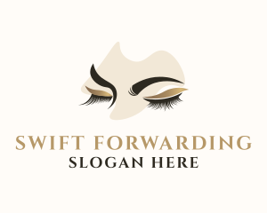 Gold Eyelashes Beauty logo design