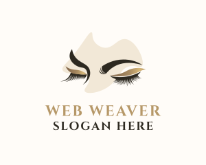 Gold Eyelashes Beauty logo design