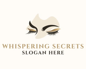 Gold Eyelashes Beauty logo design