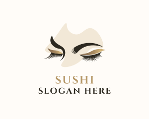 Gold Eyelashes Beauty logo design