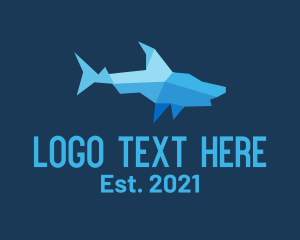 Fish - Shark Origami Art logo design