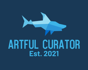 Shark Origami Art logo design