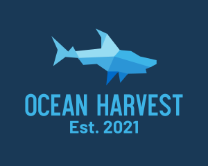 Aquaculture - Shark Origami Art logo design