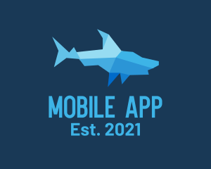 Aquarium - Shark Origami Art logo design
