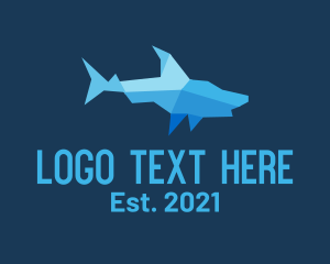 Sea Creature - Shark Origami Art logo design