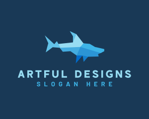 Shark Origami Art logo design