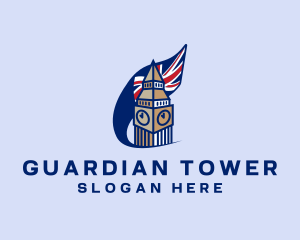 Clock Tower Flag logo design