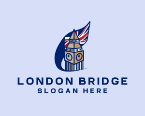 London - Clock Tower Flag logo design