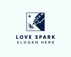 Metalwork Laser Spark  logo design