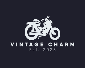 Old School - Transportation Motorcycle Rider logo design