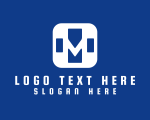 Medical Center - Blue Medical Cross Letter M logo design