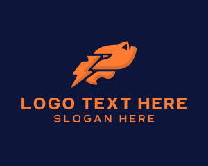 Abstract Lightning Animal logo design