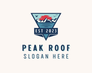 Mountain Sunset Peak logo design