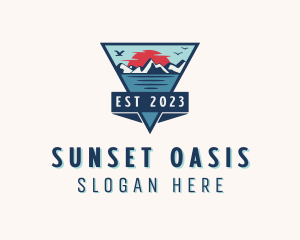 Mountain Sunset Peak logo design