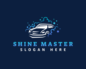 Polishing - Car Cleaning Bubble logo design