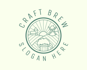 Brewer - Beer Valley Countryside logo design