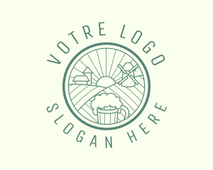 Distillery - Beer Valley Countryside logo design