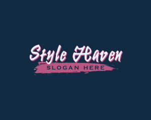 Graffiti Fashion Brush Wordmark Logo