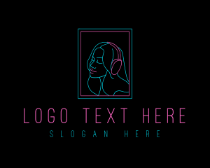Headphones - Neon Girl Podcast logo design