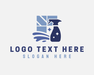 Sanitation - Window Sprayer Sanitary Cleaner logo design