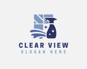 Window Sprayer Sanitary Cleaner logo design