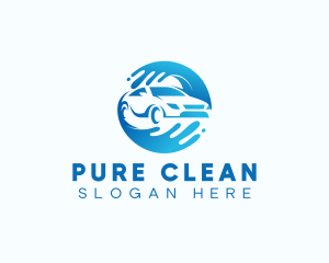 Water Wave Car Cleaning logo design