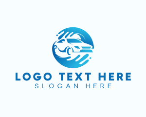 Clean - Water Wave Car Cleaning logo design