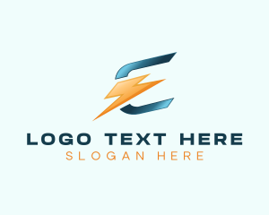 Charge - Energy Electric Letter E logo design
