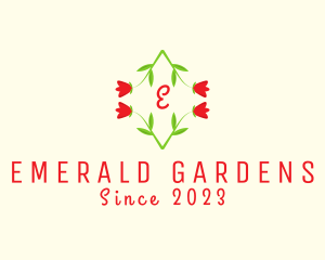 Plant Rose Tulip Garden logo design