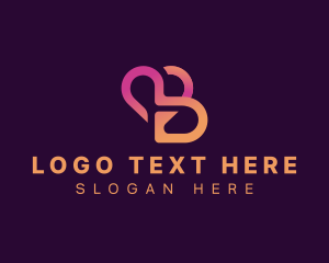 Lettermark - Love Heart Letter B logo design