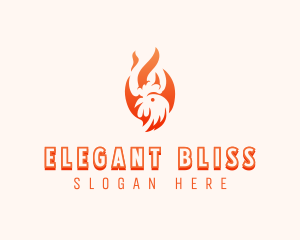 Roast - Flaming Chicken Barbecue Grill logo design