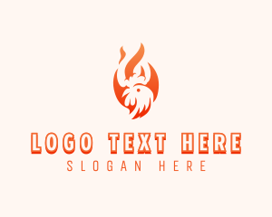 Flaming Chicken Barbecue Grill Logo