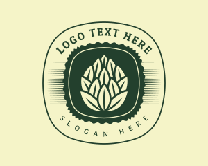 Whiskey - Hops Organic Leaf logo design