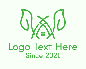 Land Developer - Leaf Stalk House logo design