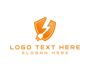 Utility - Electric Plug Shield logo design