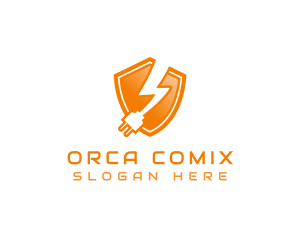 Utility - Electric Plug Shield logo design