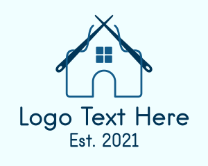 Knitter - Blue Yarn House logo design