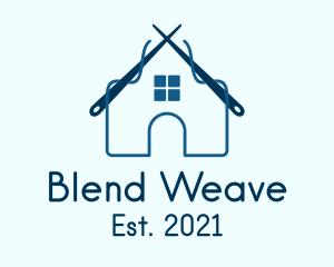 Interweave - Blue Yarn House logo design