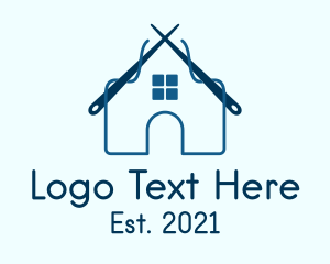 String - Blue Yarn House logo design