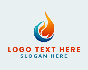 Temperature - Heat & Cool Temperature logo design